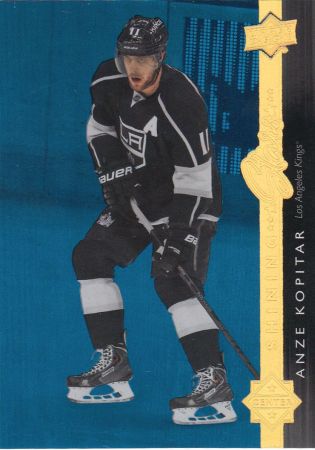 insert karta ANZE KOPITAR 14-15 UD Ser. 1 Shining Stars Royal Blue číslo SS-25