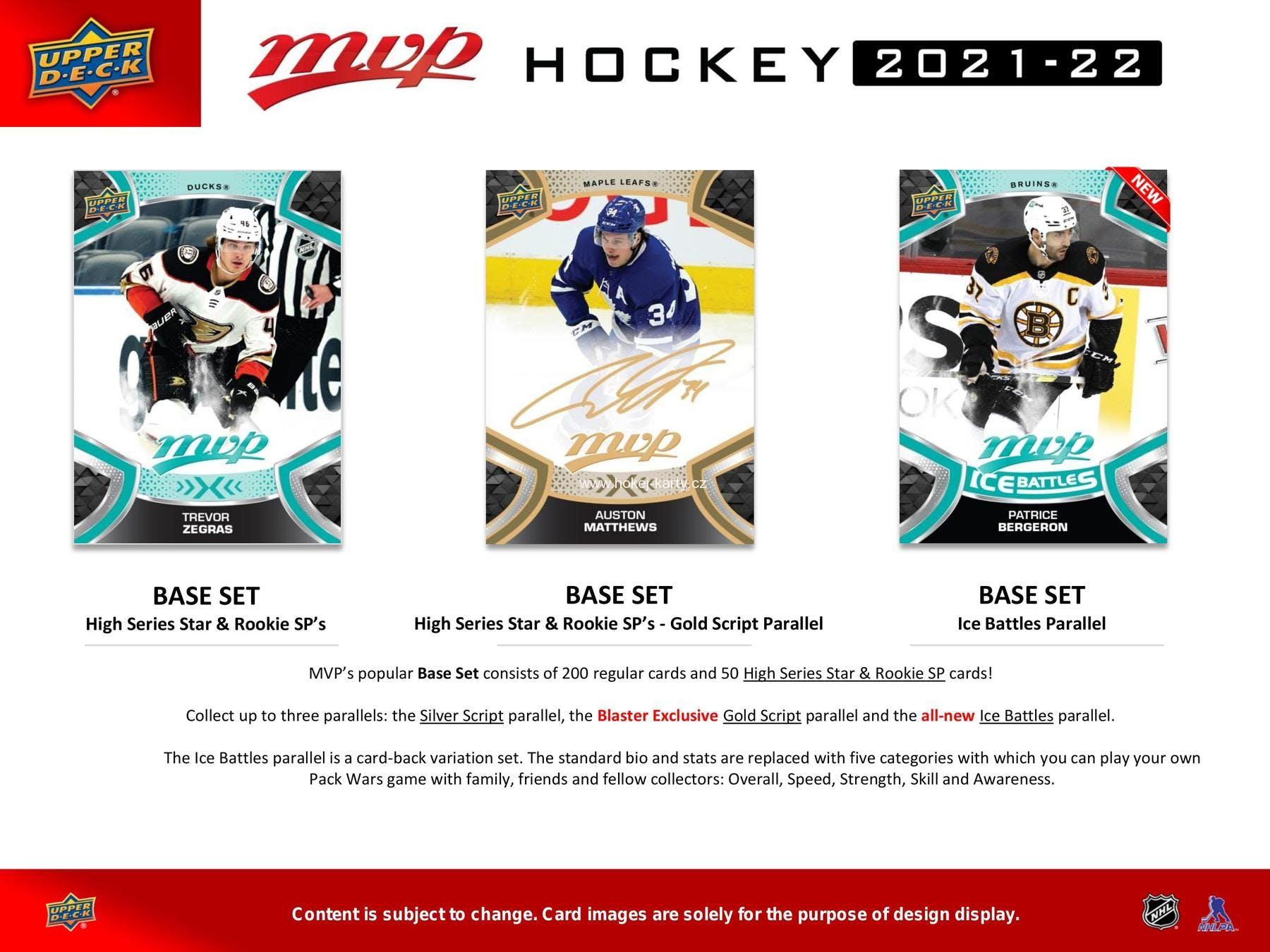 2021-2022 Upper Deck MVP Blue NHL Arizona Coyotes Hockey Card Team Set